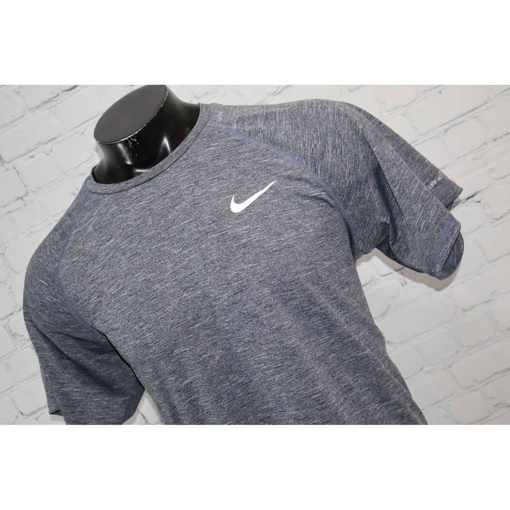 Nike Swim Rash Guard Mens XL Blue Dri-FIT UPF 40+ Short Sleeve Gym Workout
